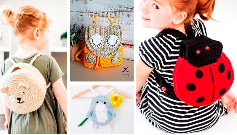 Детский рюкзак из плюша: способы вязания, описание, готовые модели