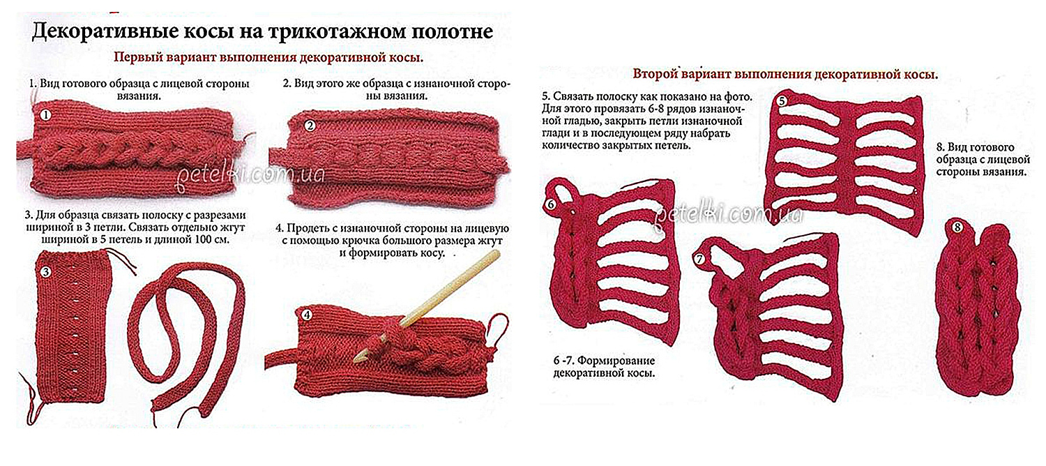 3D-косы спицами: методы вязания с описанием