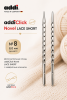 Дополнительные спицы addi Click Novel LACE SHORT с квадратным кончиком, №8