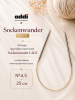 Спицы, круговые носочные Sockenwunder LACE, супергладкие, никелированная латунь, №4.5, 25 см