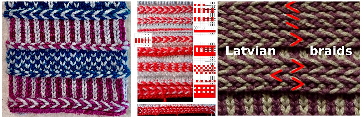 Декоративные приемы вязания спицами: «латвийская косичка» (latvian braid)