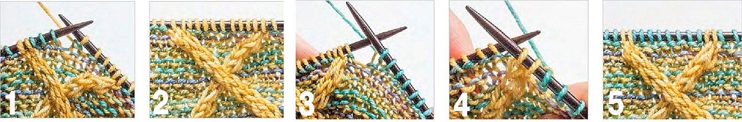 Техника многоцветного аранского вязания со снятыми петлями Люси Гааги
