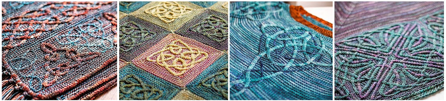 Техника многоцветного аранского вязания со снятыми петлями Люси Гааги