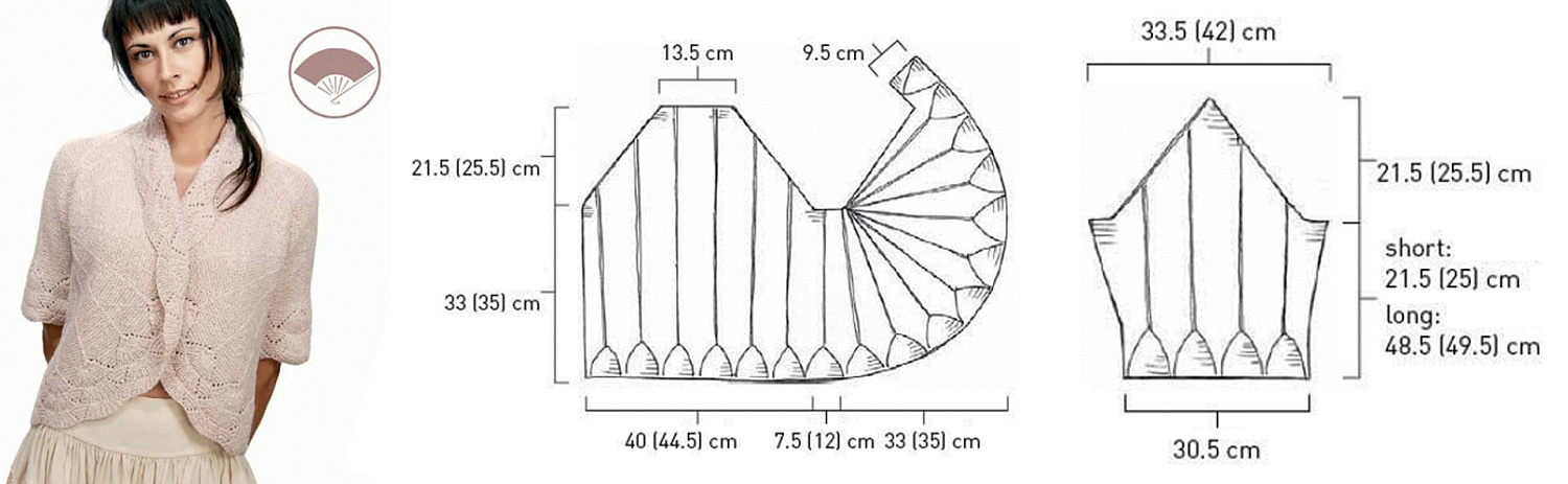 Жакет-болеро «Веер» в японском стиле от Марианне Исагер: описание вязания - Ч. 1