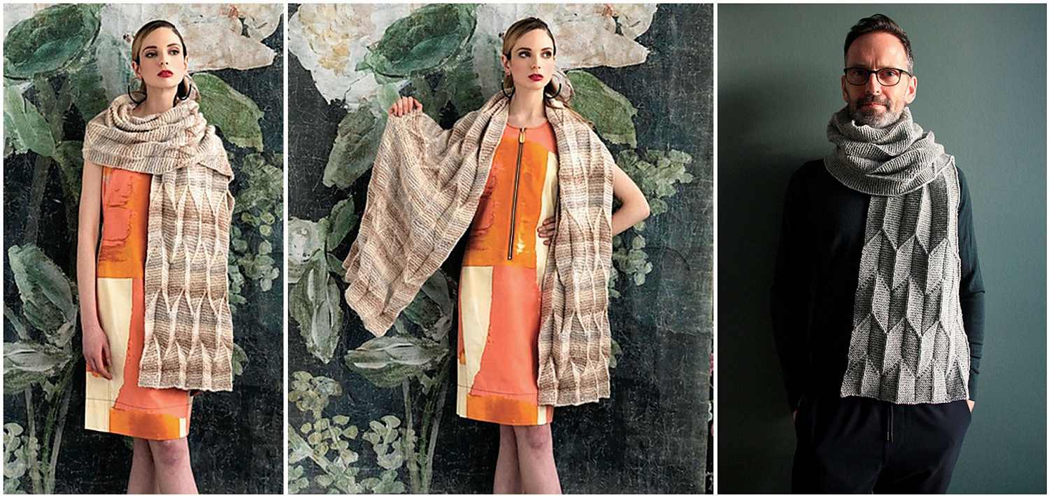 Шаль-оригами спицами: описание вязания